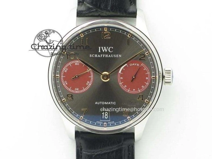 MIROTIME 0115 Portuguese IW371415 ZF 1:1 Best Edition RG Black dial On Brown Leather Strap A Modern 7286